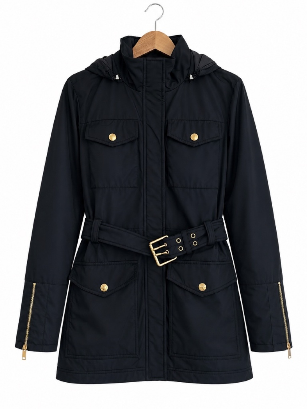 Gucci Belted Hooded Parka Coat‎ Size 44